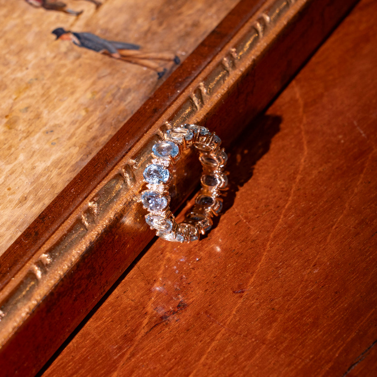 Memoire Ring - Aquamarine und Diamanten