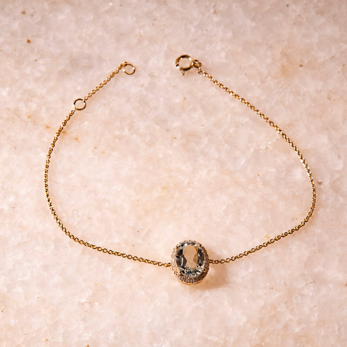 Armband mit Aquamarin und Diamanten